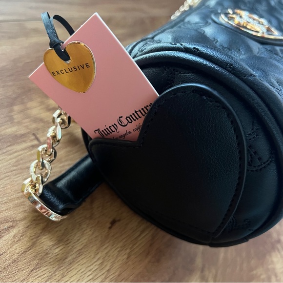 NWT Juicy Couture Choose Juicy II Quilted Barrel Bag w/Mini Bag in Liquorice - Picture 8 of 14